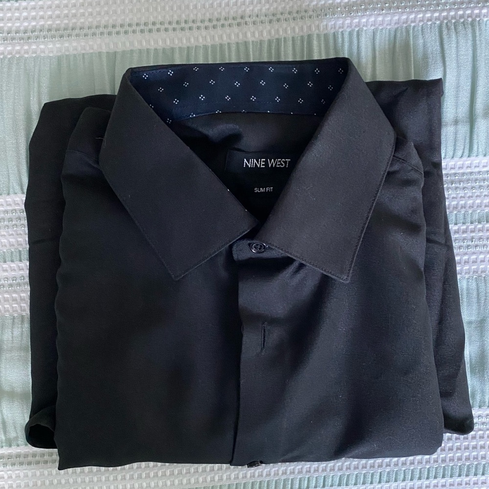 Black button-up dress shirt